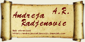Andreja Rađenović vizit kartica